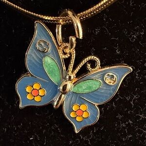 Gucci Blue and Gold Butterfly charm from zipper pull